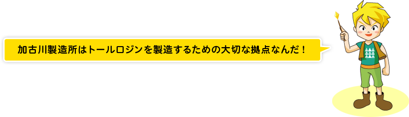 加古川製造所はトールロジンを製造するための大切な拠点なんだ！