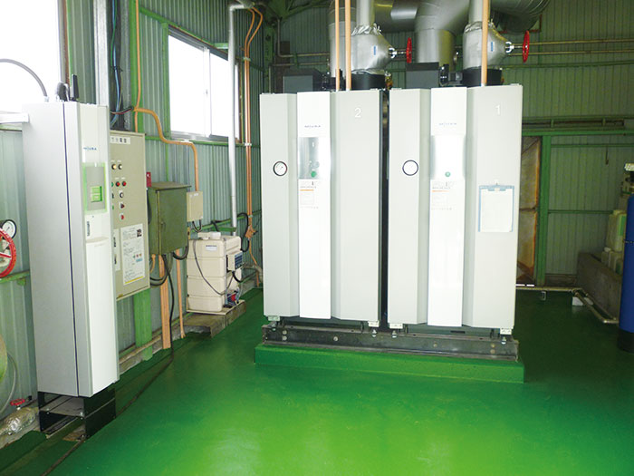 更新した仙台工場のLPガス蒸気ボイラー