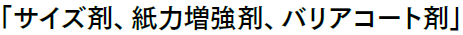 「サイズ剤、紙力増強剤、バリアコート剤」、バリアコート剤